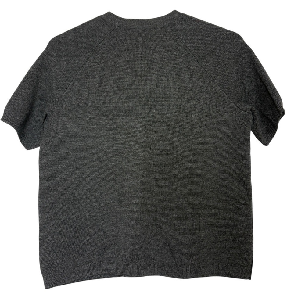 J. Crew Merino Wool Sweater Top XS Short Sleeve Grey Academia Preppy - Picture 3 of 9